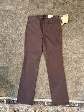 NYDJ Women's Straight-Leg Jeans in Chocolate Brown